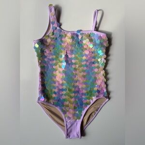 Shade Critters Girl's One-Piece One Shoulder
Swimsuit - Tie Dye Paillete - 14